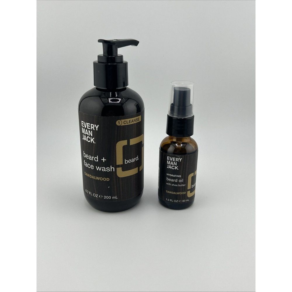 Every Man‎ Jack  - Sandalwood Beard & Face Wash 6.7oz. & Hydrating Beard Oil 1oz